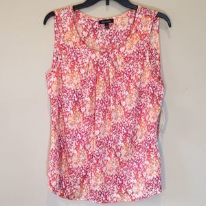 Notations Sleeveless Pink Orange & White Blouse Size L